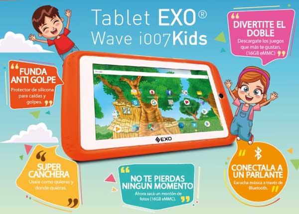 Clic para más información sobre la Tablet EXO Wave i007Kids